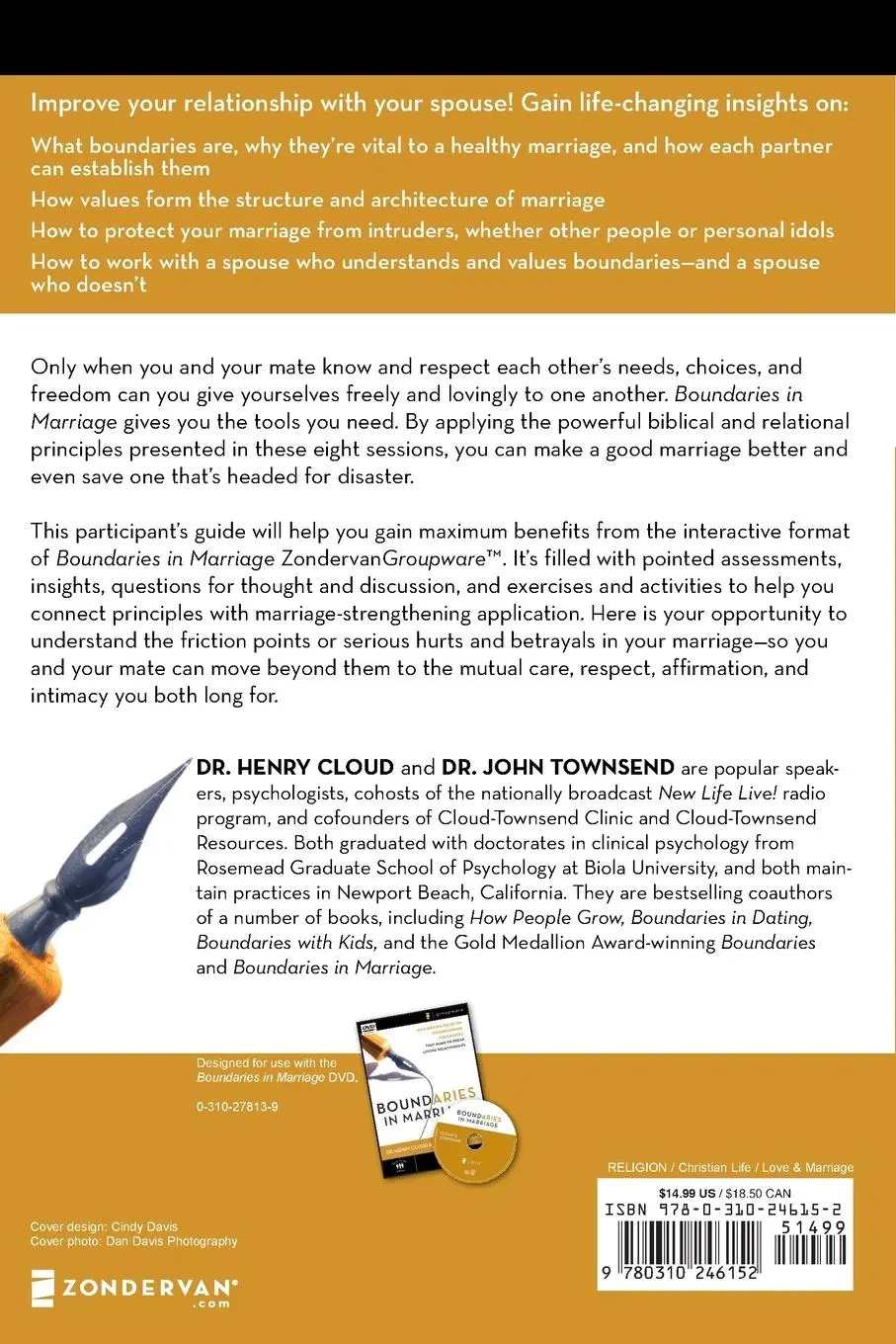 Rückseite: 9780310246152 | Boundaries in Marriage Participant's Guide | Henry Cloud (u. a.)