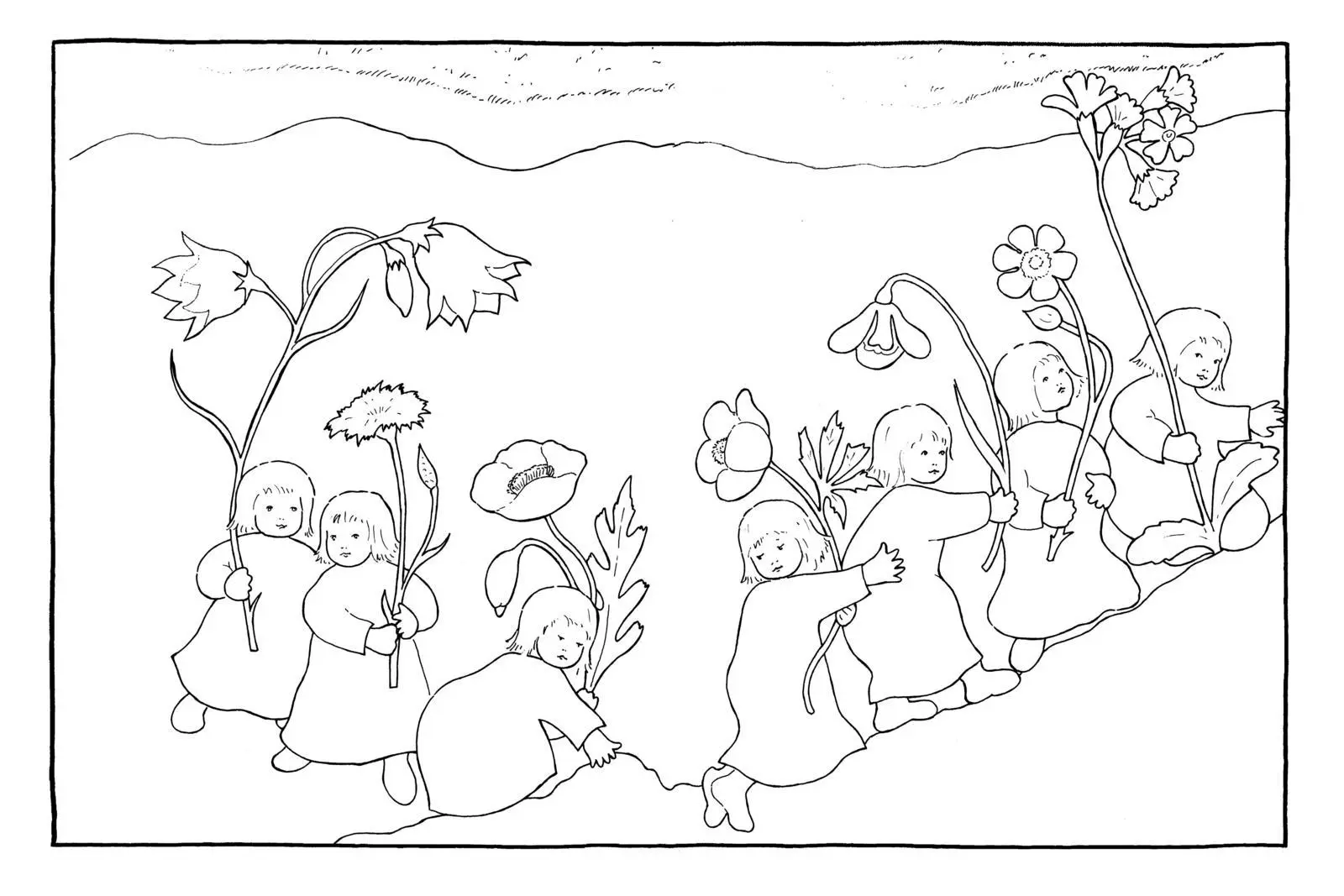 Bild: 9783480236152 | Etwas von den Wurzelkindern: Wurzelkinder-Malbuch | Sibylle von Olfers