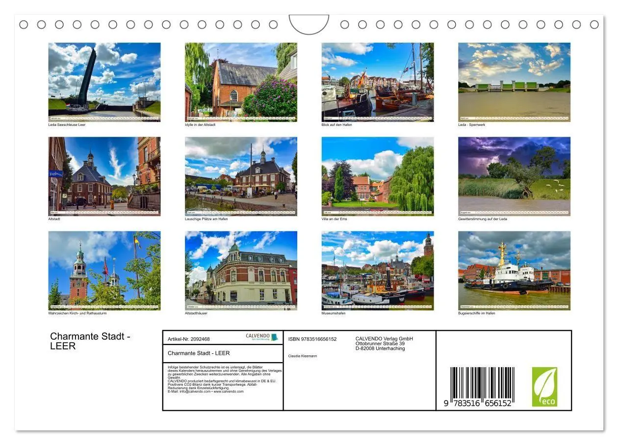 Bild: 9783516656152 | Charmante Stadt - LEER (Wandkalender 2026 DIN A4 quer), CALVENDO...