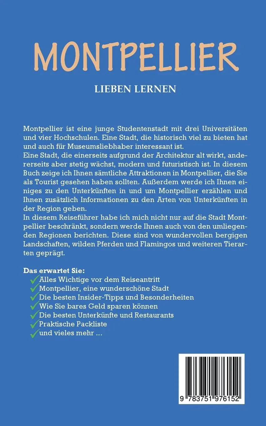Rückseite: 9783751976152 | Montpellier lieben lernen: Der perfekte Reiseführer für einen...