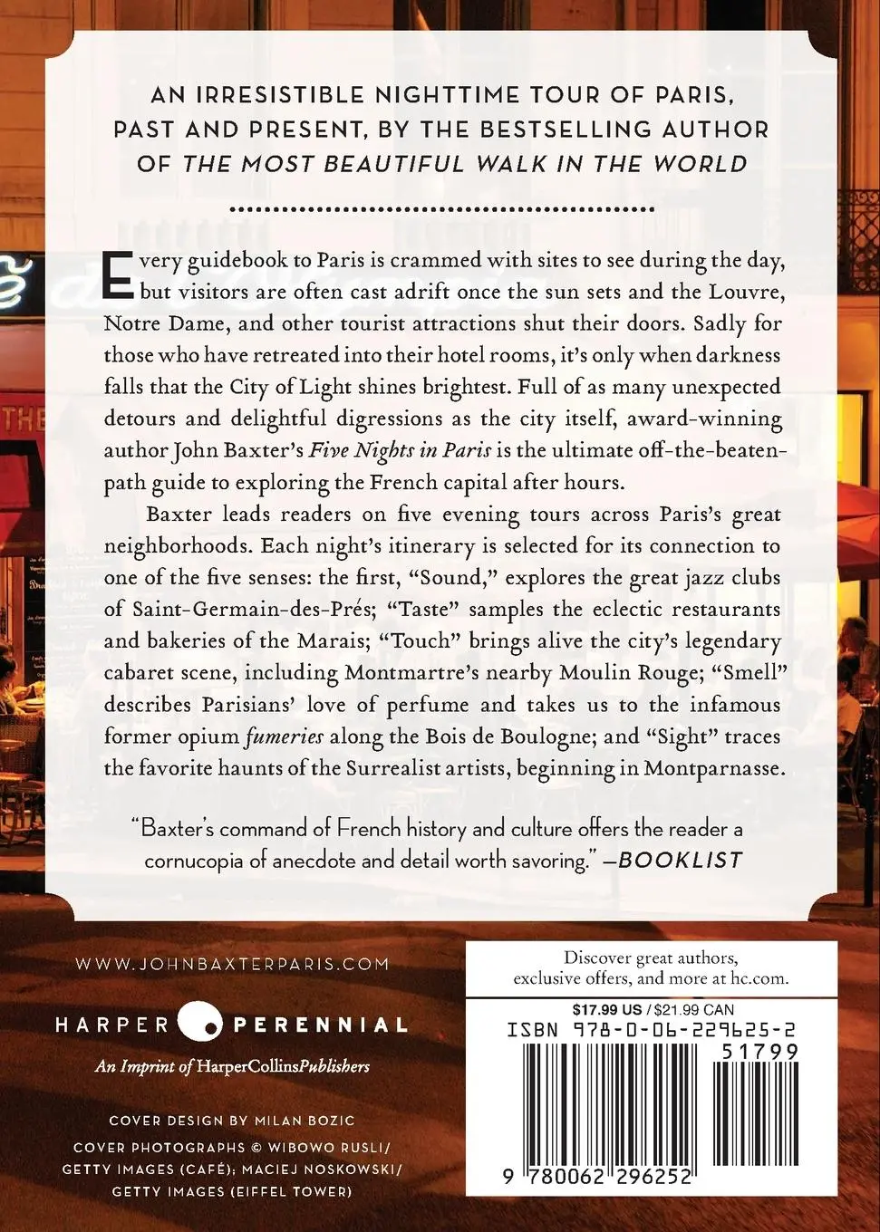 Rückseite: 9780062296252 | Five Nights in Paris | After Dark in the City of Light | John Baxter