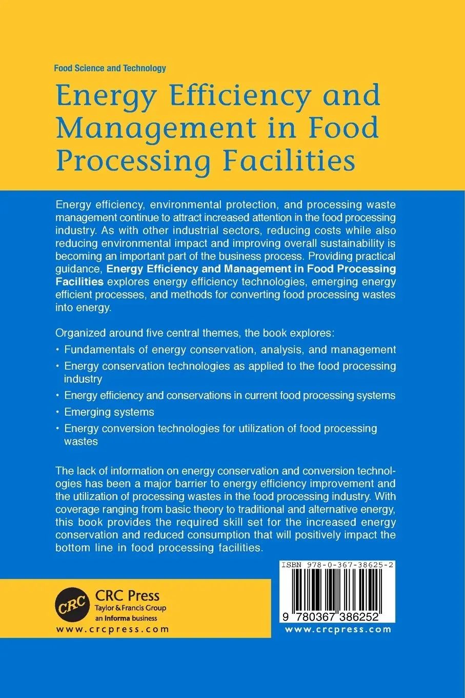 Rückseite: 9780367386252 | Energy Efficiency and Management in Food Processing Facilities | Wang