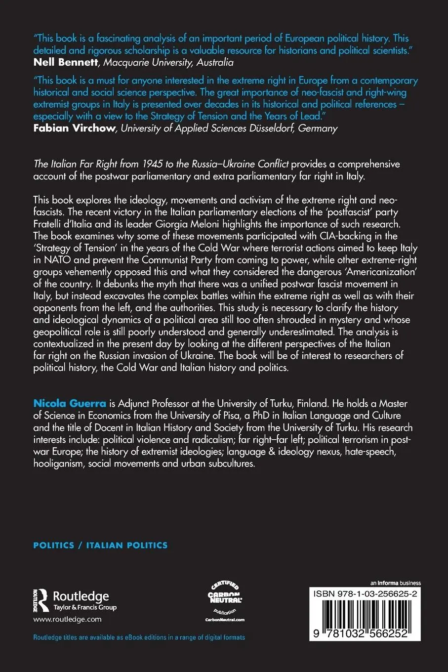Rückseite: 9781032566252 | The Italian Far Right from 1945 to the Russia-Ukraine Conflict | Buch