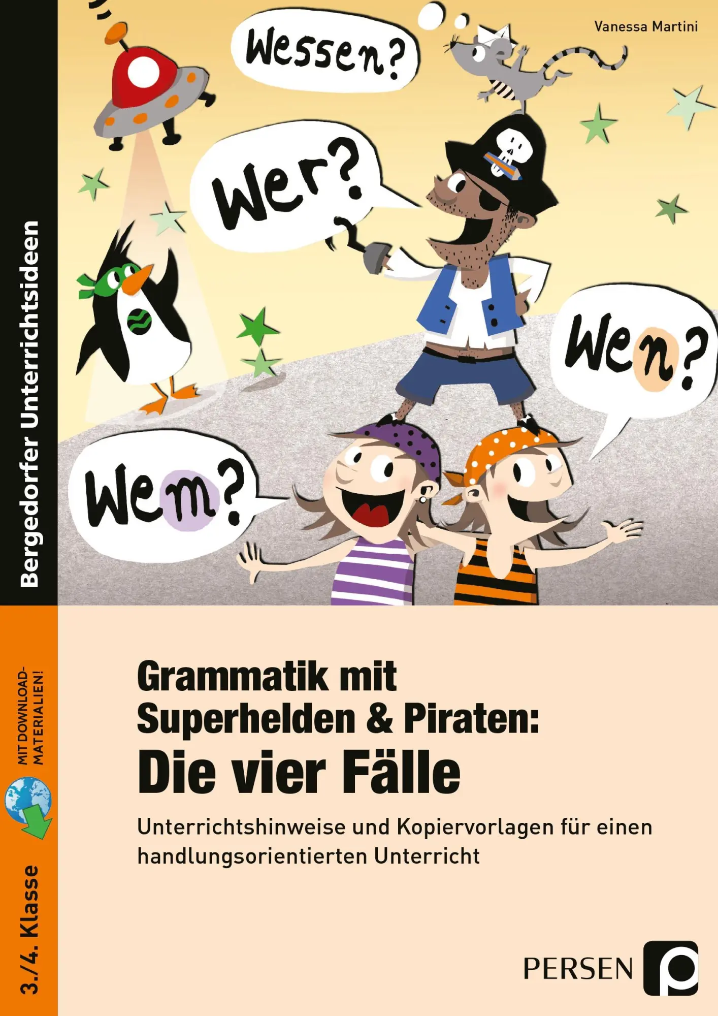 Cover: 9783403236252 | Grammatik mit Superhelden &amp; Piraten: Die 4 Fälle | Vanessa Martini