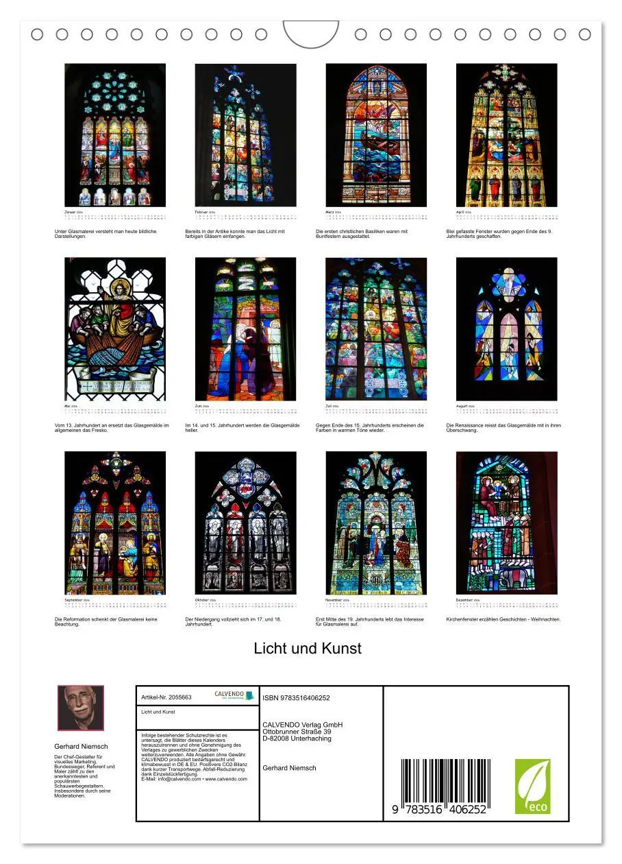 Bild: 9783516406252 | Licht und Kunst (Wandkalender 2026 DIN A4 hoch), CALVENDO...