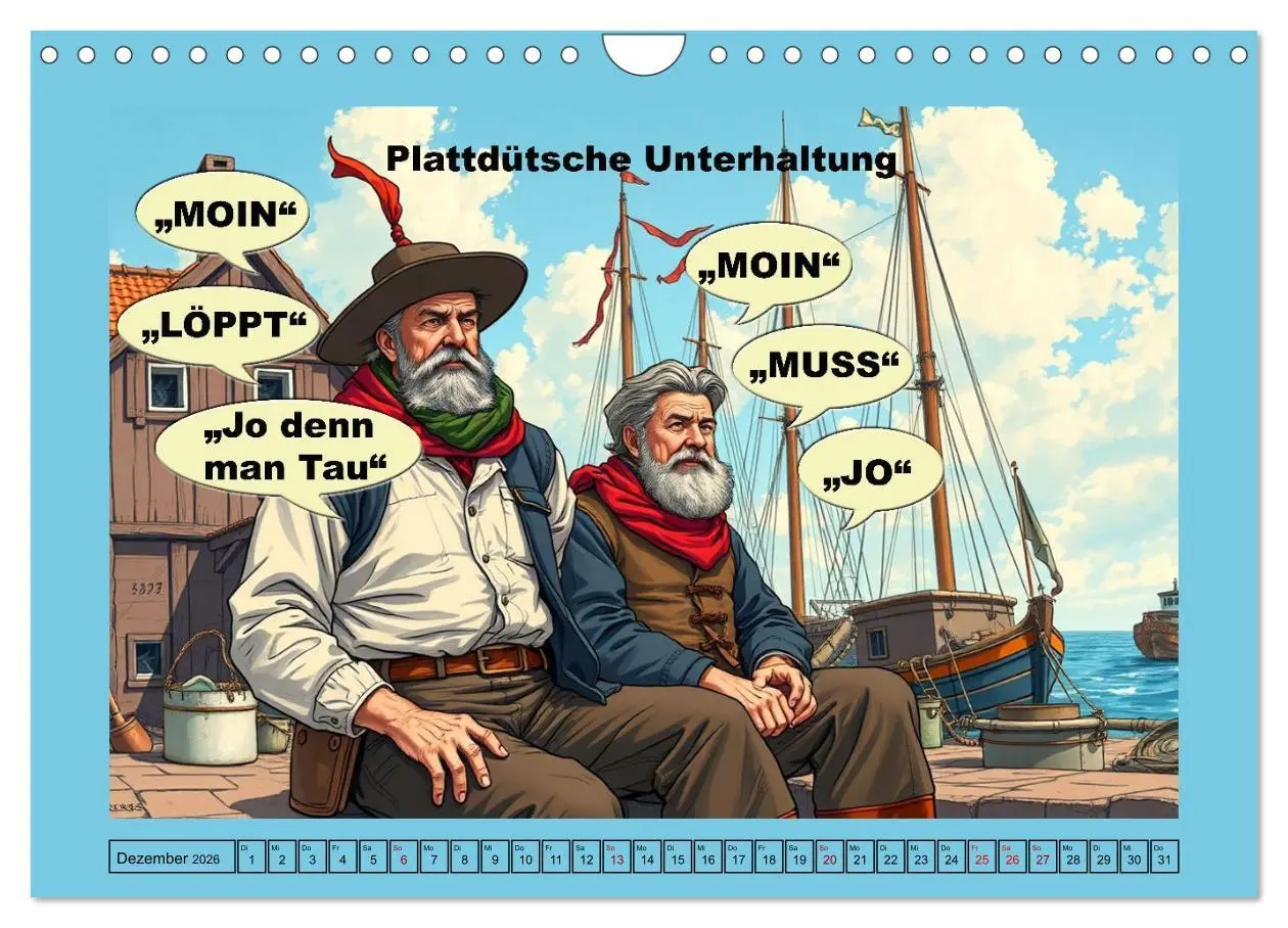Bild: 9783516646252 | Plattdütsche Cartoons (Wandkalender 2026 DIN A4 quer), CALVENDO...