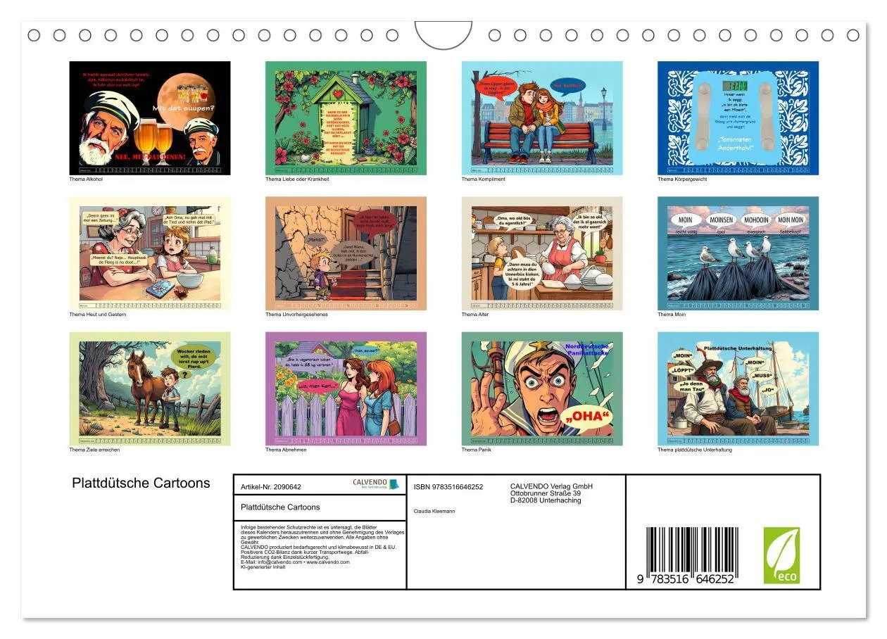 Bild: 9783516646252 | Plattdütsche Cartoons (Wandkalender 2026 DIN A4 quer), CALVENDO...