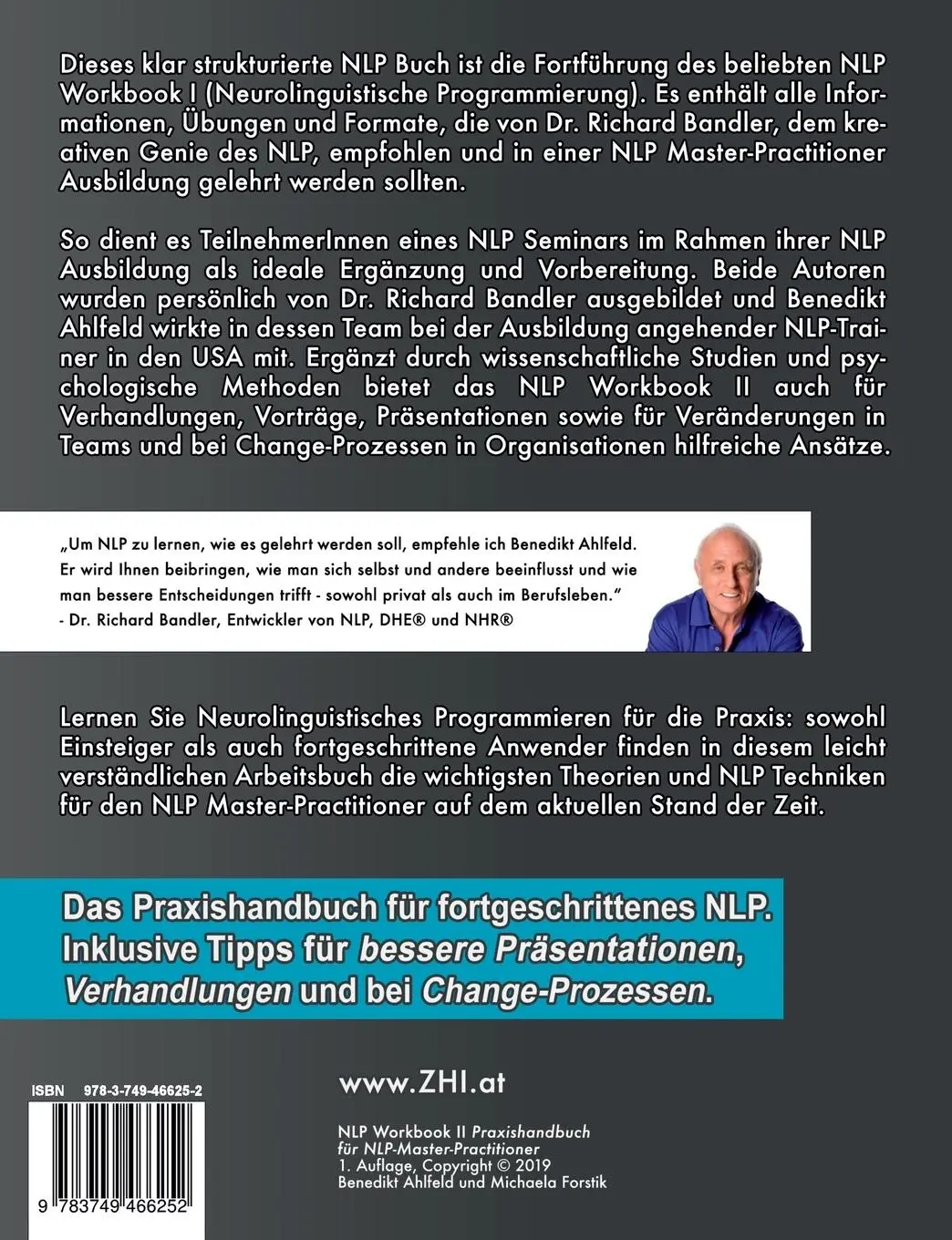 Rückseite: 9783749466252 | NLP Workbook II | Praxishandbuch für NLP-Master-Practitioner | Buch
