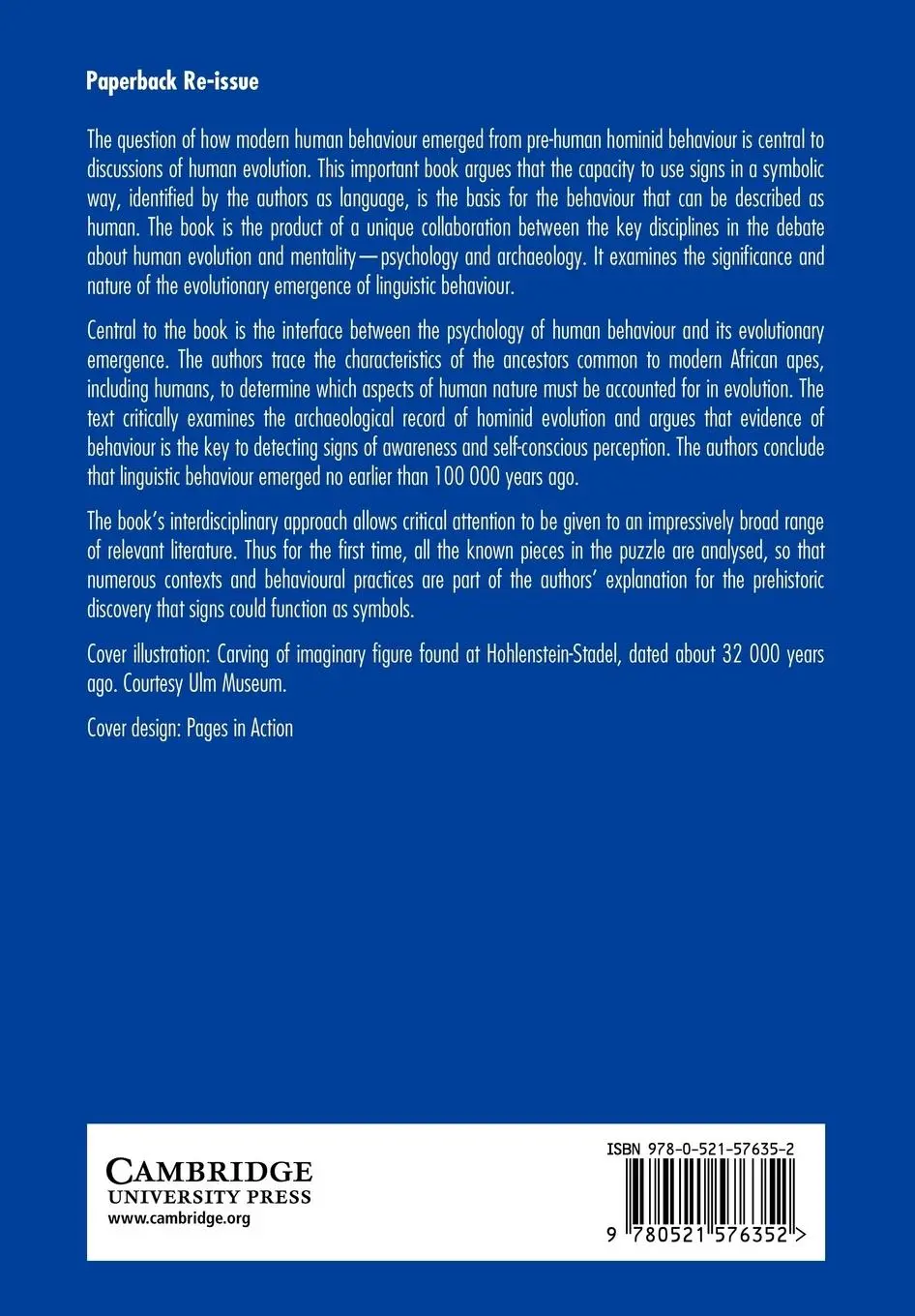 Rückseite: 9780521576352 | Human Evolution, Language and Mind | William Noble | Taschenbuch