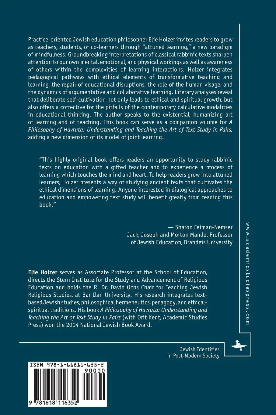 Rückseite: 9781618116352 | Attuned Learning | Elie Holzer | Taschenbuch | Englisch | 2017