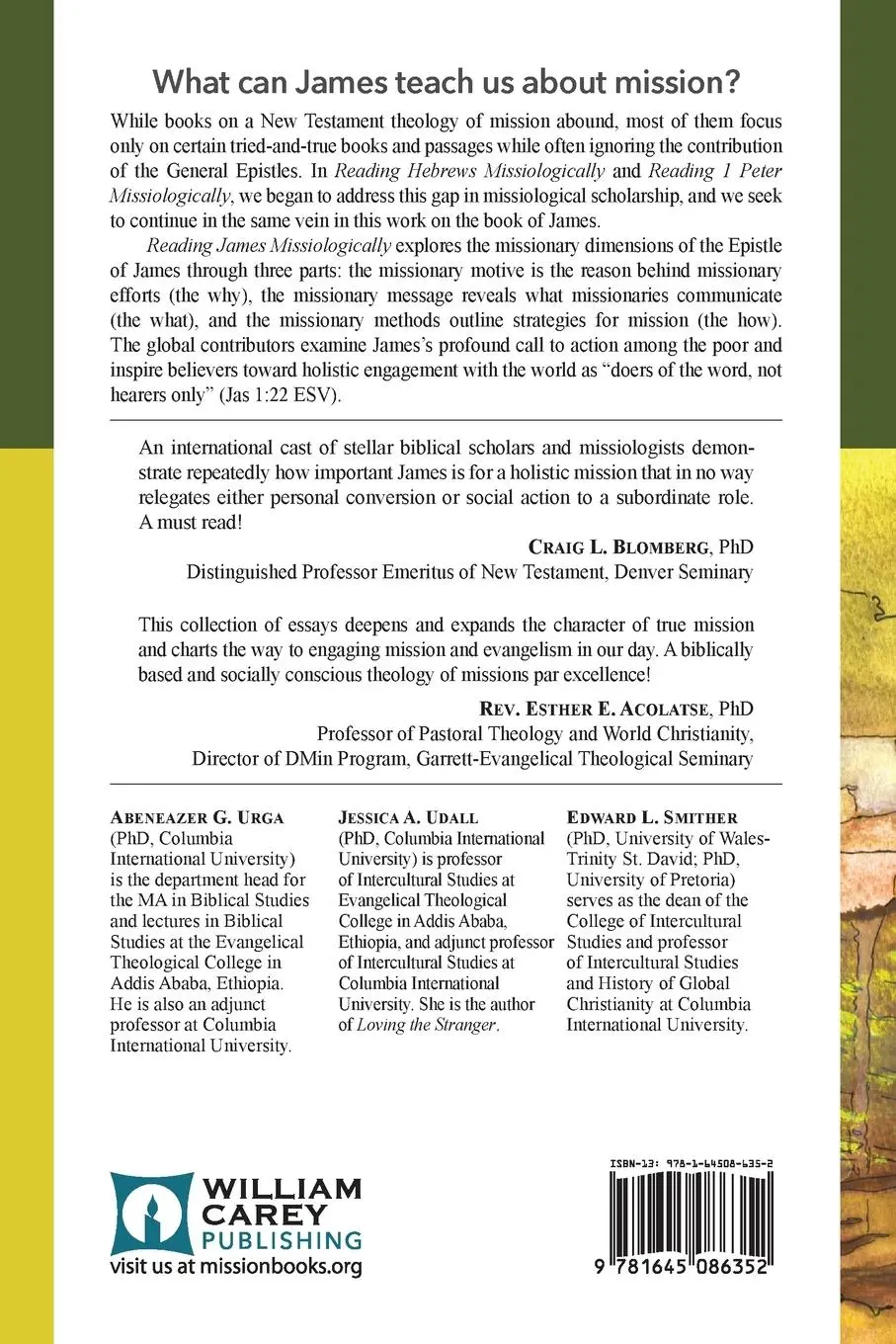 Rückseite: 9781645086352 | Reading James Missiologically | Abeneazer G. Urga (u. a.) | Buch