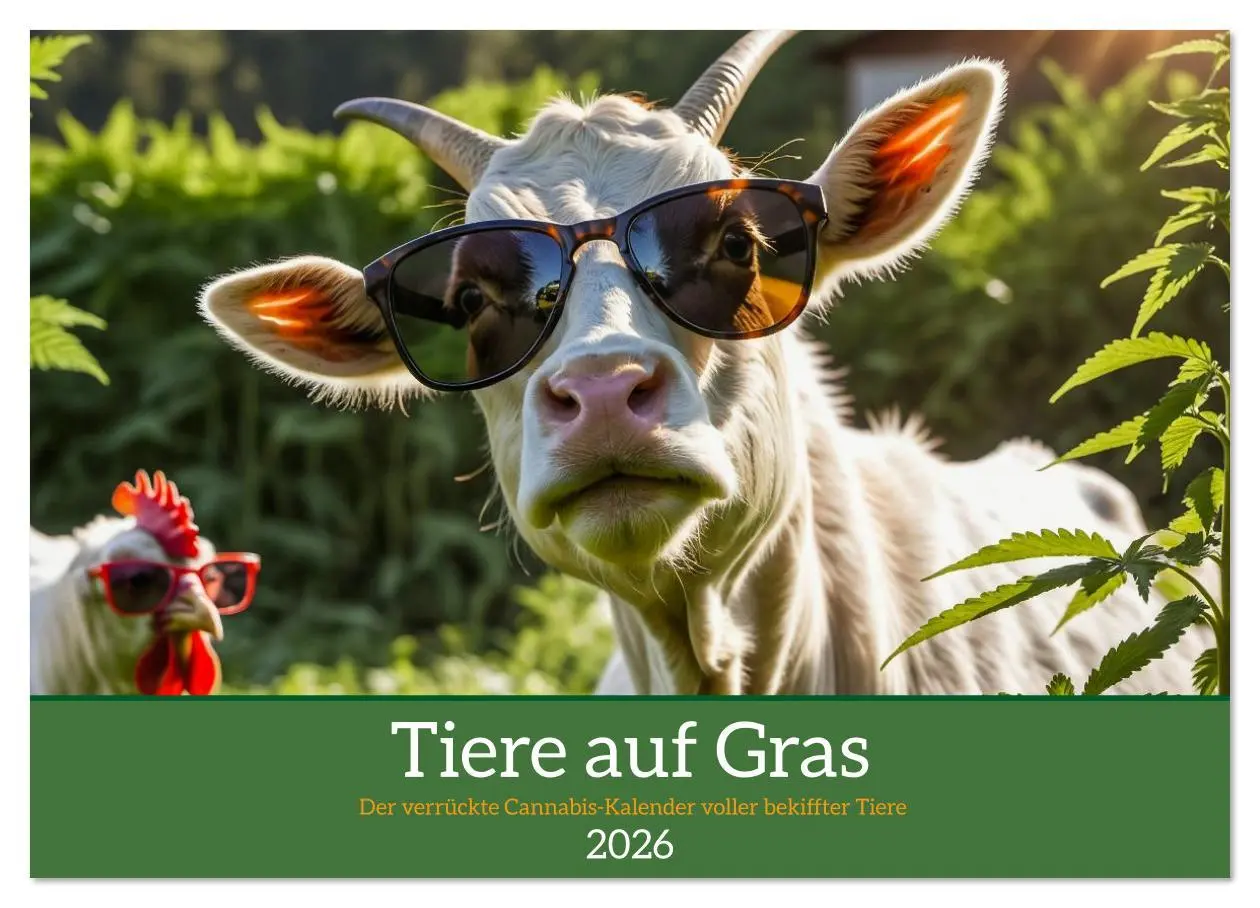 Cover: 9783516636352 | Tiere auf Gras - Der verrückte Cannabis-Kalender voller bekiffter...
