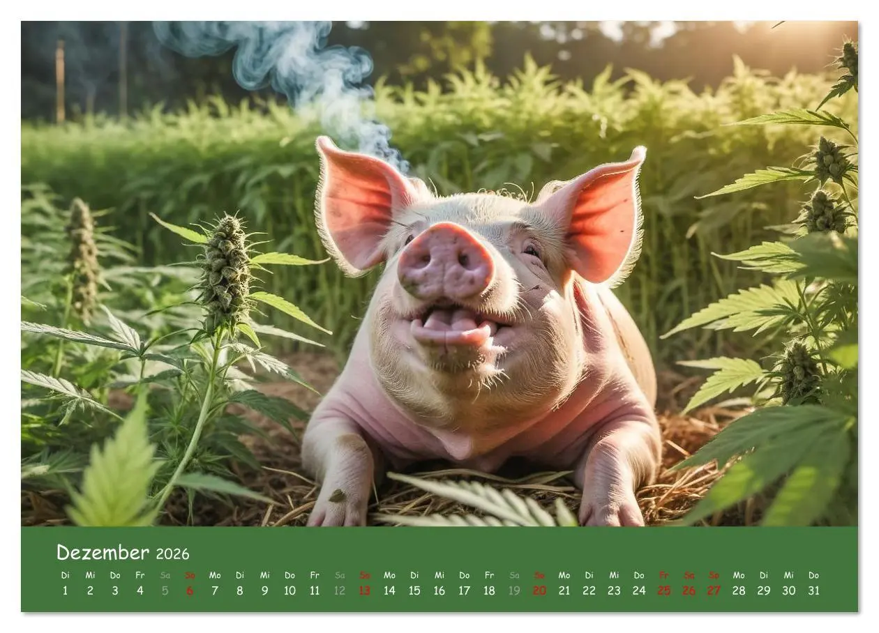 Bild: 9783516636352 | Tiere auf Gras - Der verrückte Cannabis-Kalender voller bekiffter...