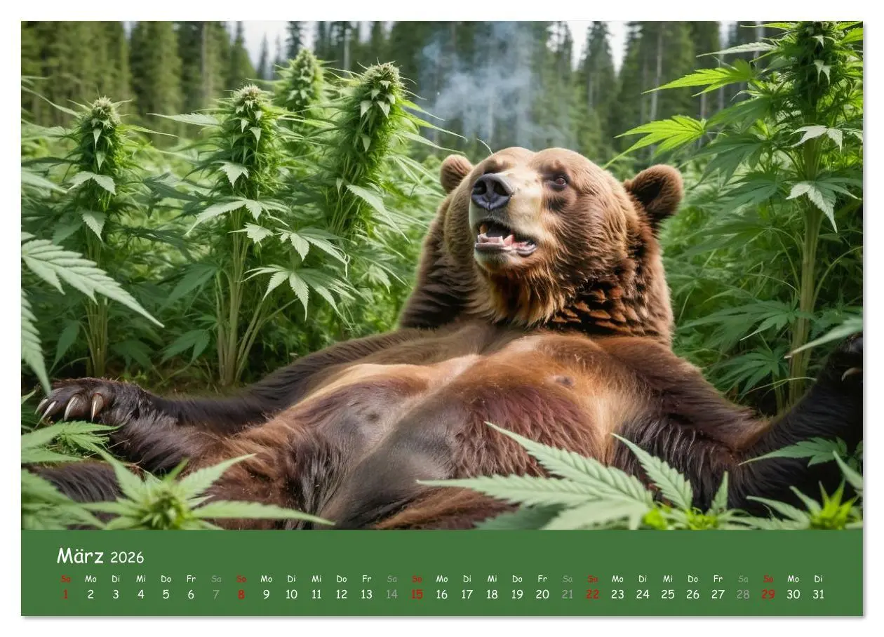Bild: 9783516636352 | Tiere auf Gras - Der verrückte Cannabis-Kalender voller bekiffter...
