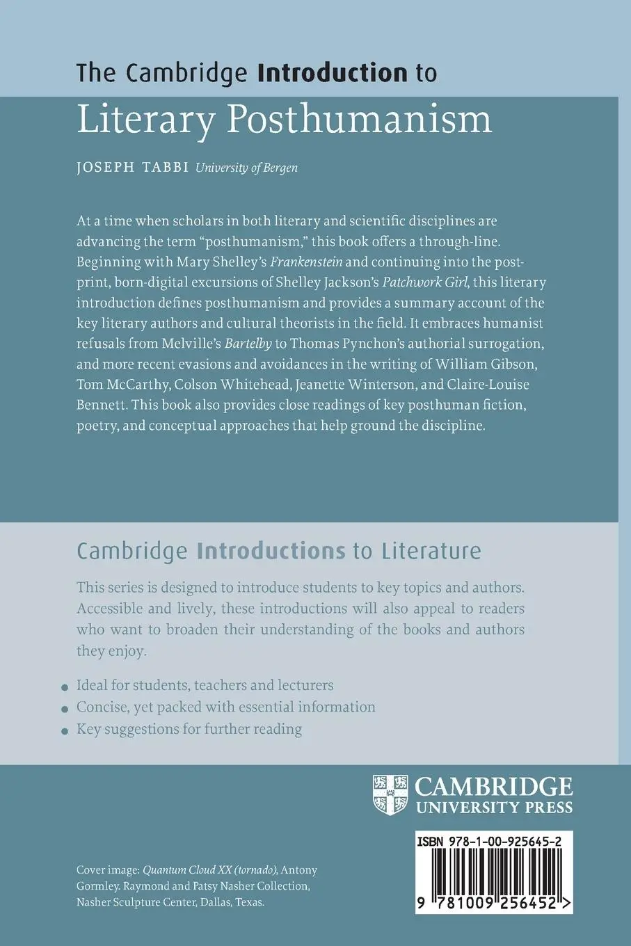 Rückseite: 9781009256452 | The Cambridge Introduction to Literary Posthumanism | Joseph Tabbi