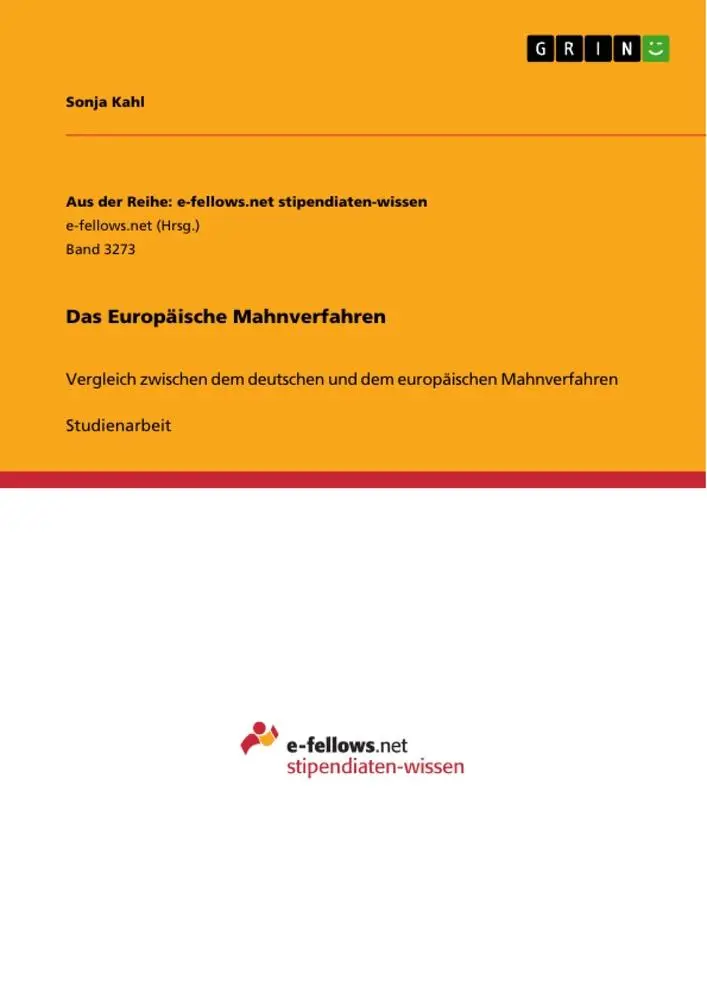 Cover: 9783346036452 | Das Europäische Mahnverfahren | Sonja Kahl | Taschenbuch | 28 S.