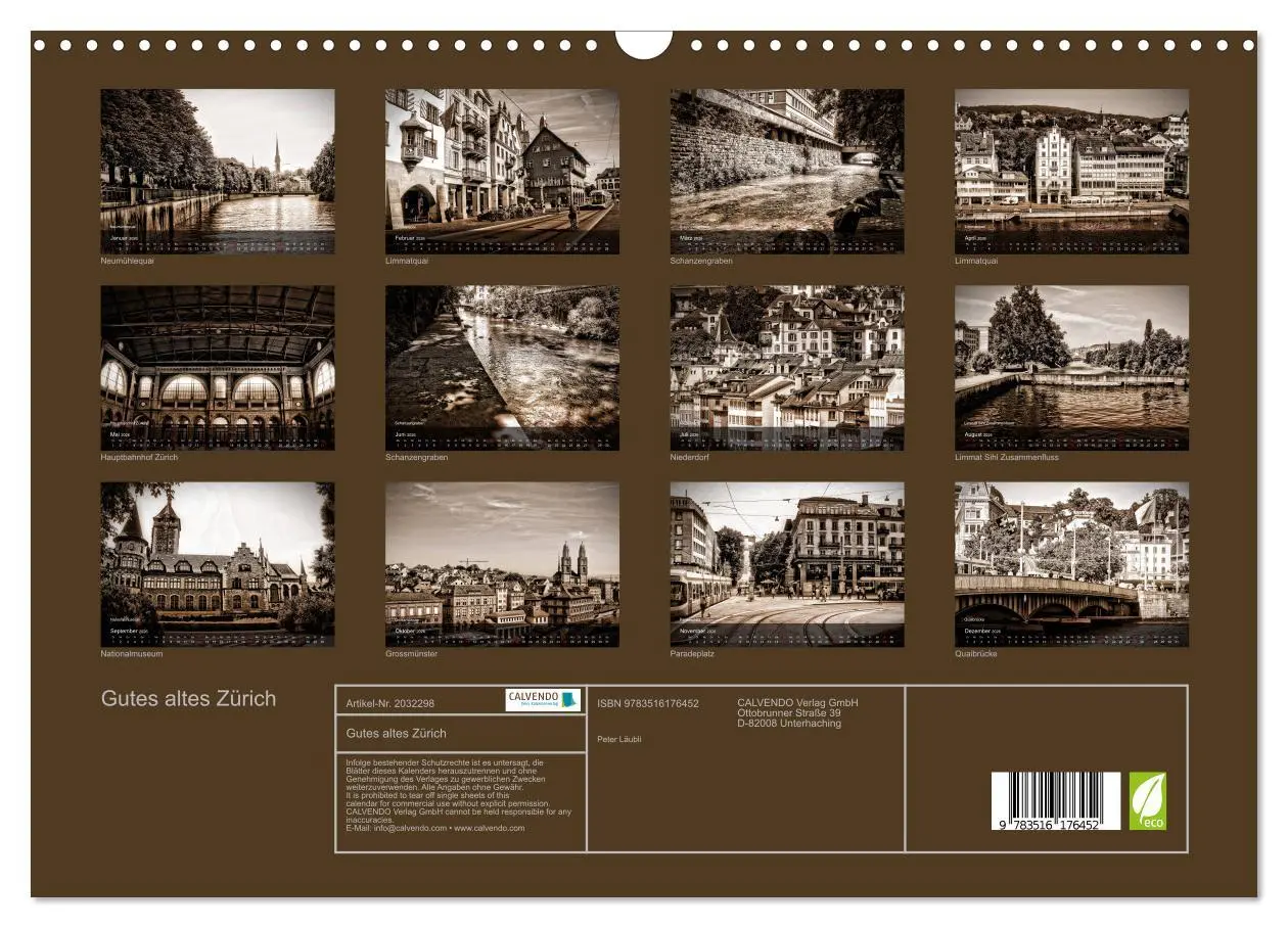 Bild: 9783516176452 | Gutes altes Zürich (Wandkalender 2026 DIN A3 quer), CALVENDO...