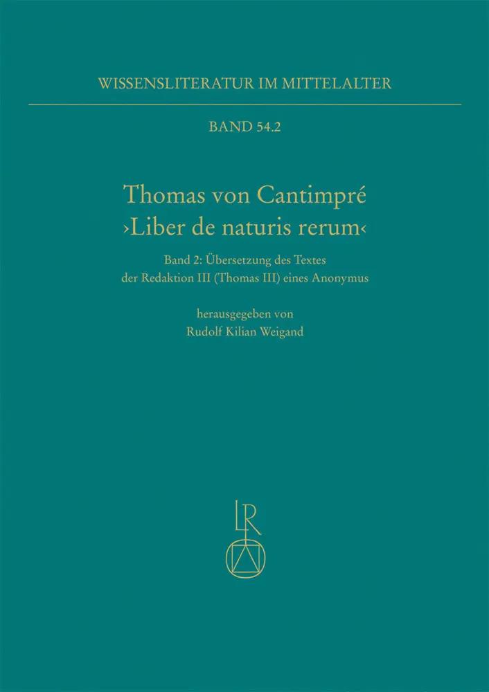 Cover: 9783752006452 | Thomas von Cantimpré 'Liber de naturis rerum' | Rudolf Kilian Weigand