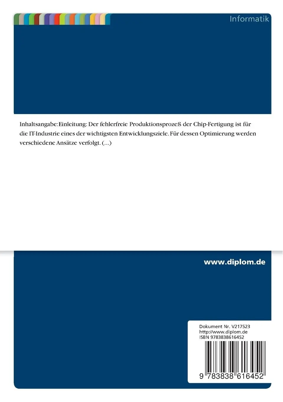 Rückseite: 9783838616452 | Untersuchung, Implementierung und Einsatz des...