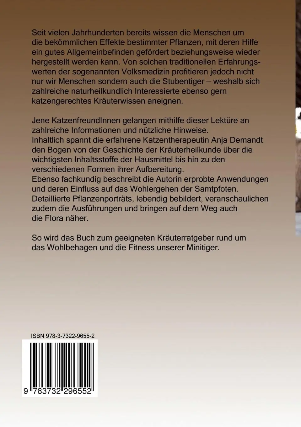 Rückseite: 9783732296552 | Bewährte Kräuter für die Katzenwellness | Anja Demandt | Taschenbuch