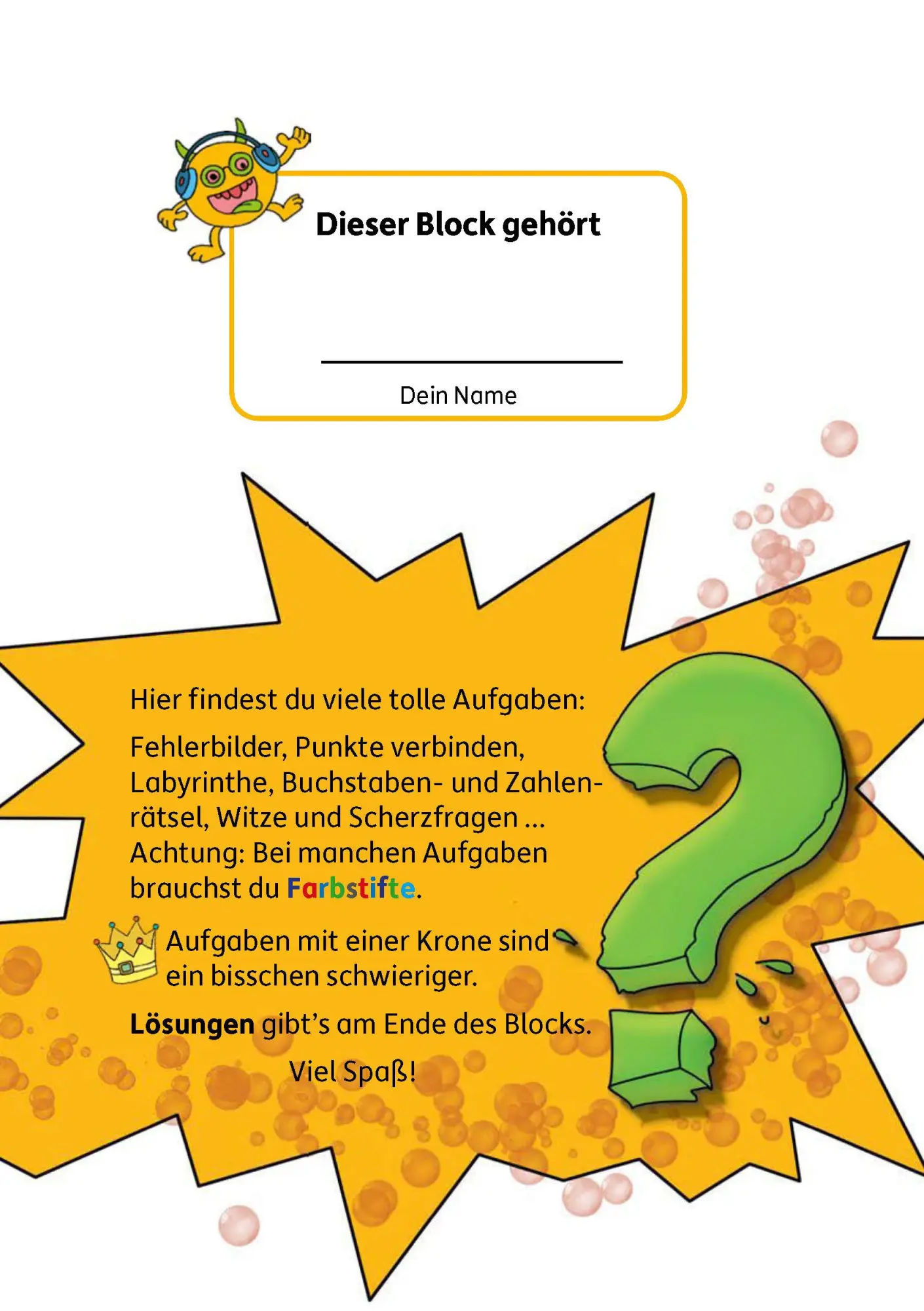 Bild: 9783881006552 | Rätselblock ab 7 Jahre, Band 3 | Agnes Spiecker | Taschenbuch | 64 S.