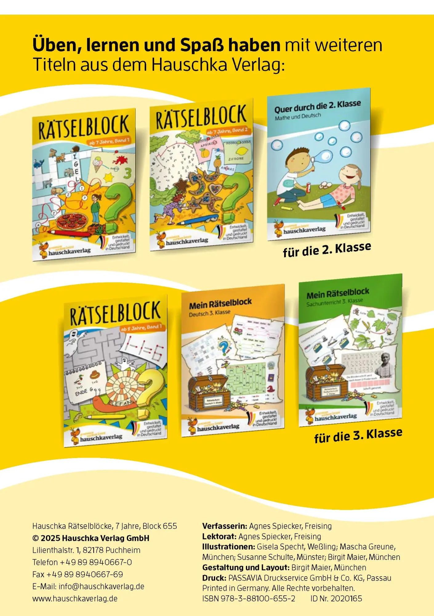 Bild: 9783881006552 | Rätselblock ab 7 Jahre, Band 3 | Agnes Spiecker | Taschenbuch | 64 S.