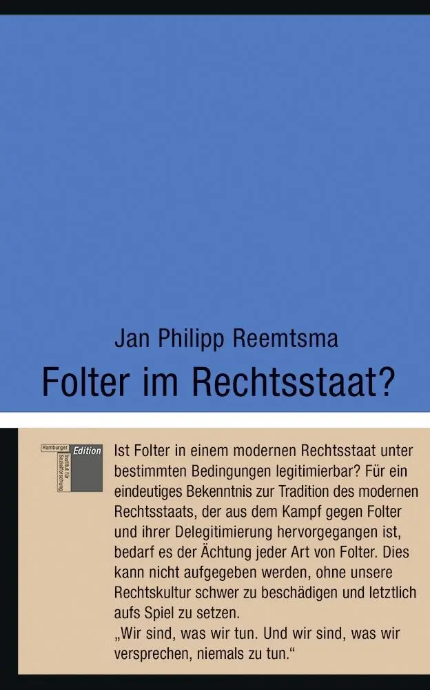 Cover: 9783936096552 | Folter im Rechtsstaat? | kleine reihe | Jan Philipp Reemtsma | Buch