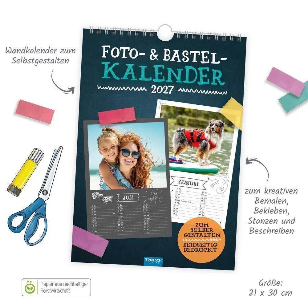 Bild: 9783988026552 | TRÖTSCH - Foto- und Bastelkalender A4 2027 | KG | Kalender | 24 S.
