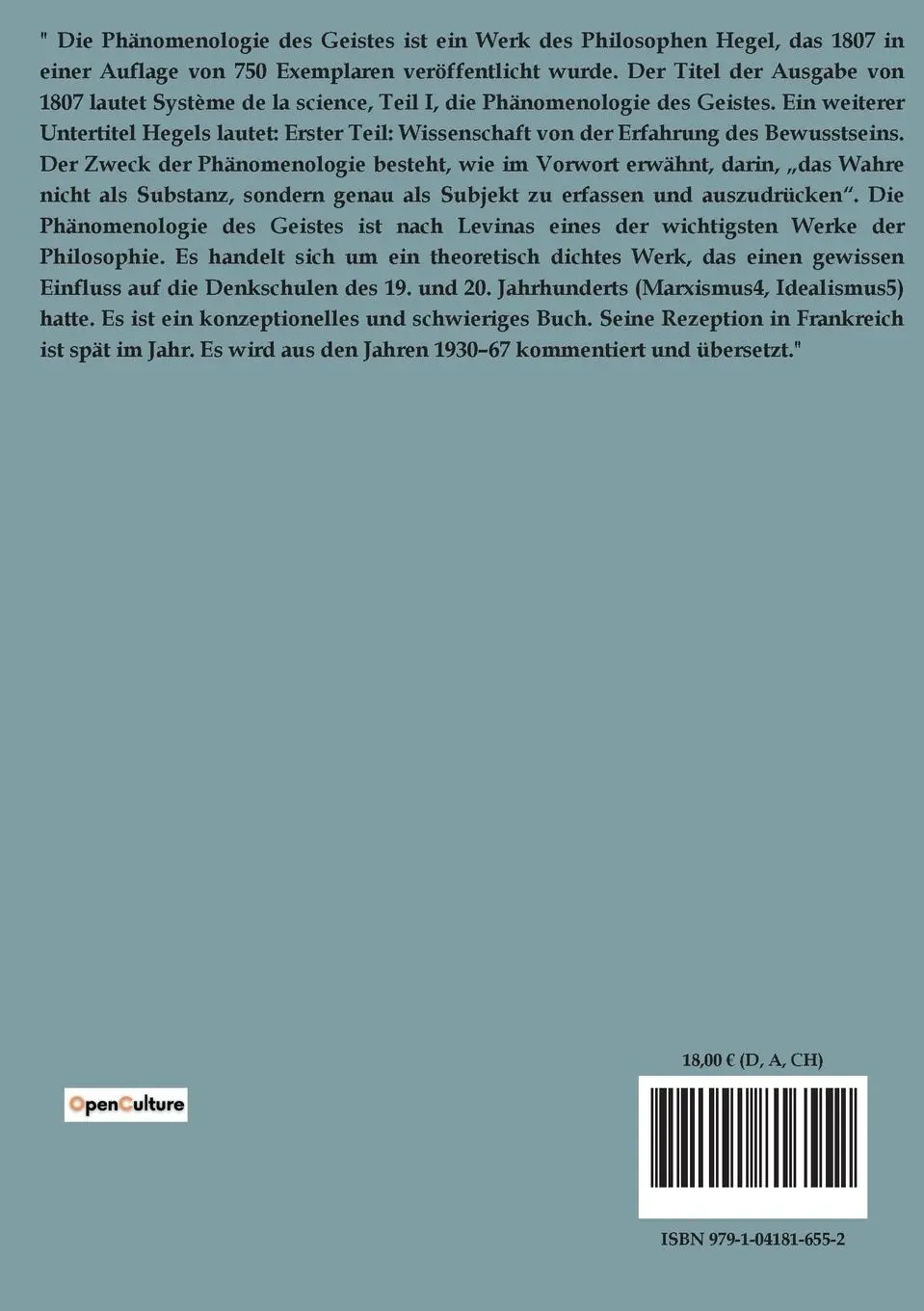 Rückseite: 9791041816552 | Phaenomenologie des geistes | Georg Wilhelm Friedrich Hegel | Buch