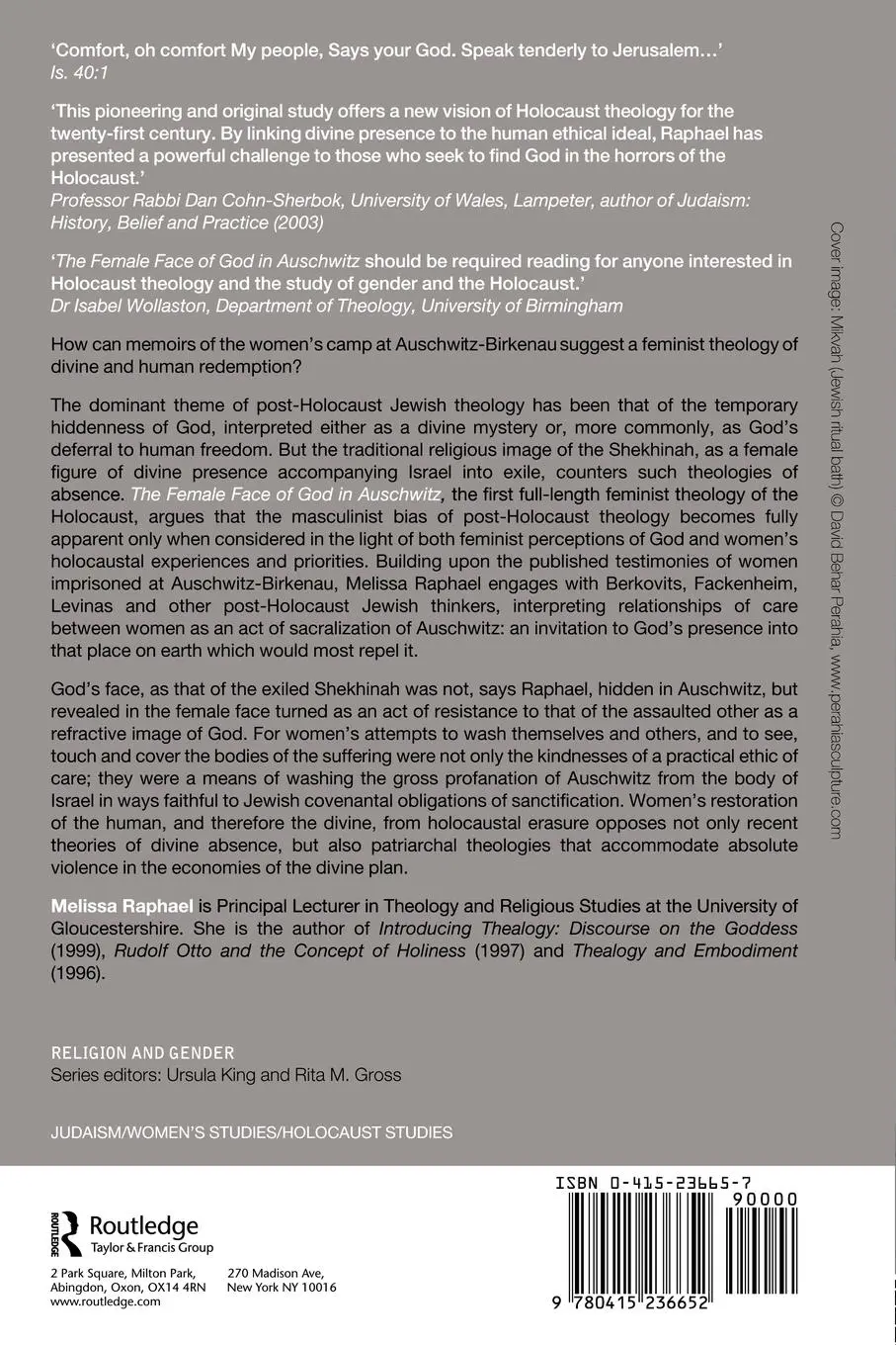 Rückseite: 9780415236652 | The Female Face of God in Auschwitz | Melissa Raphael | Taschenbuch