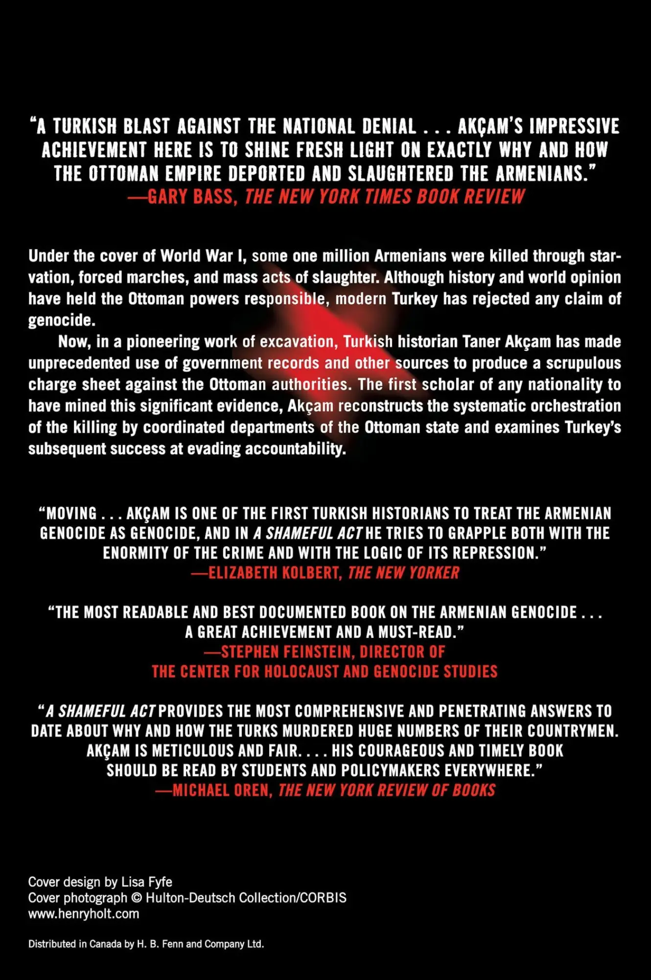 Rückseite: 9780805086652 | A Shameful Act | Taner Akcam | Taschenbuch | Kartoniert / Broschiert