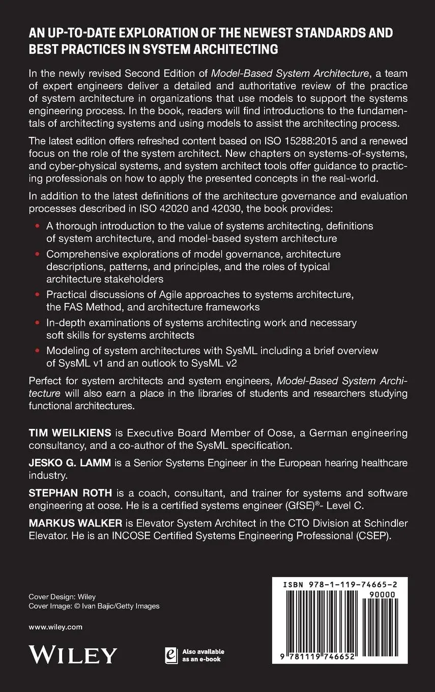 Rückseite: 9781119746652 | Model-Based System Architecture | Marco Forlingieri (u. a.) | Buch