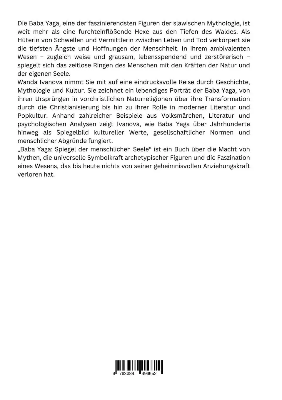 Rückseite: 9783384496652 | Baba Yaga: Spiegel der menschlichen Seele | Wanda Ivanova | Buch