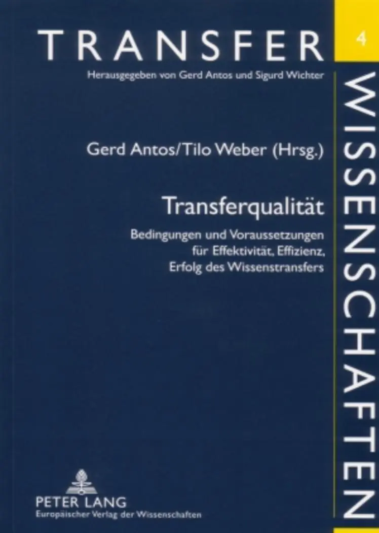 Cover: 9783631516652 | Transferqualität | Tilo Weber (u. a.) | Taschenbuch | Deutsch | 2006