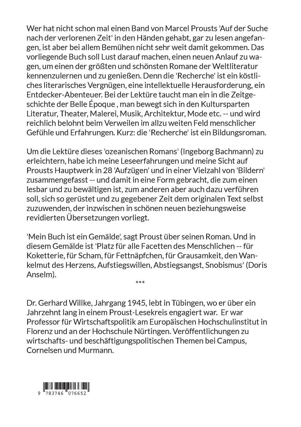 Rückseite: 9783746076652 | Der essentielle Marcel Proust | Gerhard Willke | Taschenbuch | 284 S.