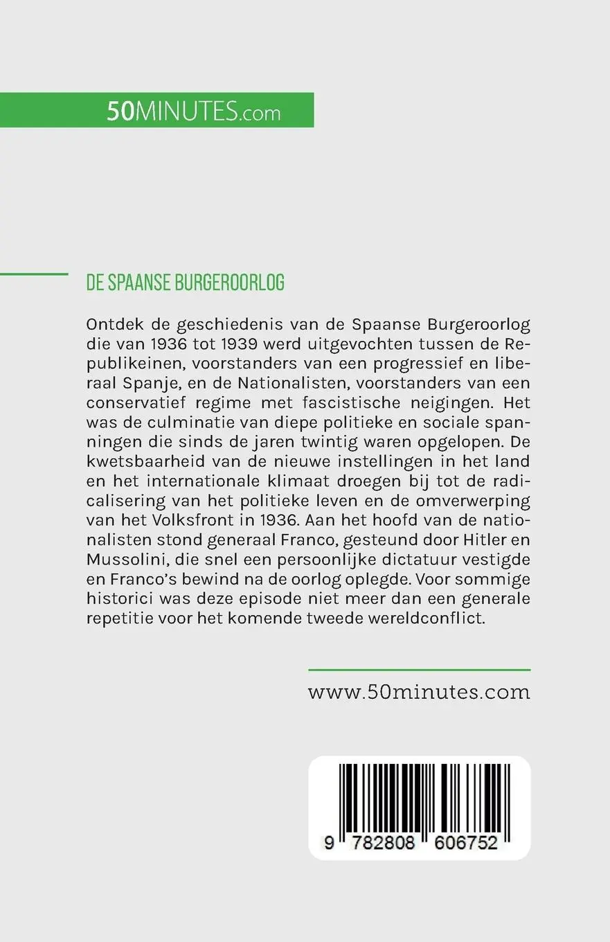 Rückseite: 9782808606752 | De Spaanse Burgeroorlog | Hadrien Nafilyan | Taschenbuch | 2023