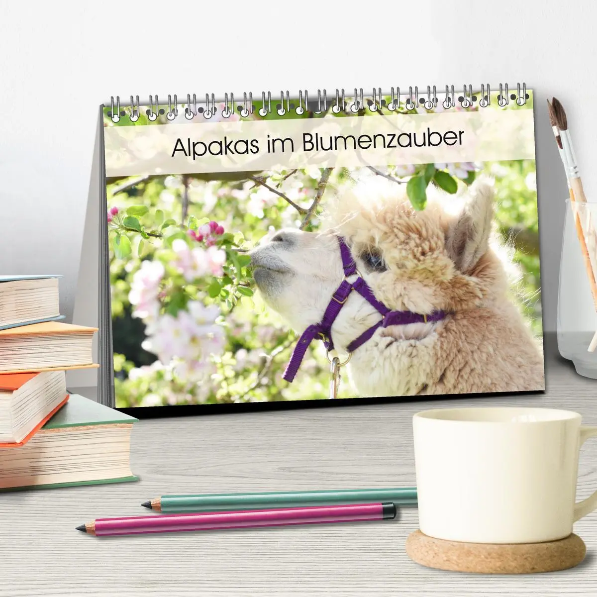 Bild: 9783457816752 | Alpakas im Blumenzauber (Tischkalender 2026 DIN A5 quer), CALVENDO...