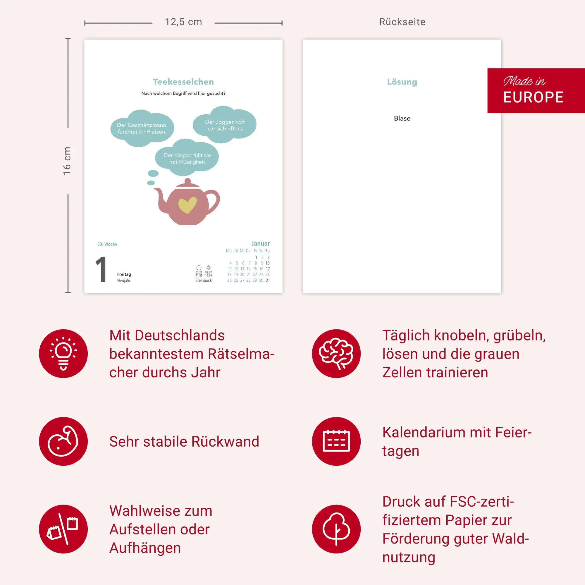 Bild: 9783756416752 | Stefan Heine Gehirnjogging Tagesabreißkalender 2027 | Stefan Heine