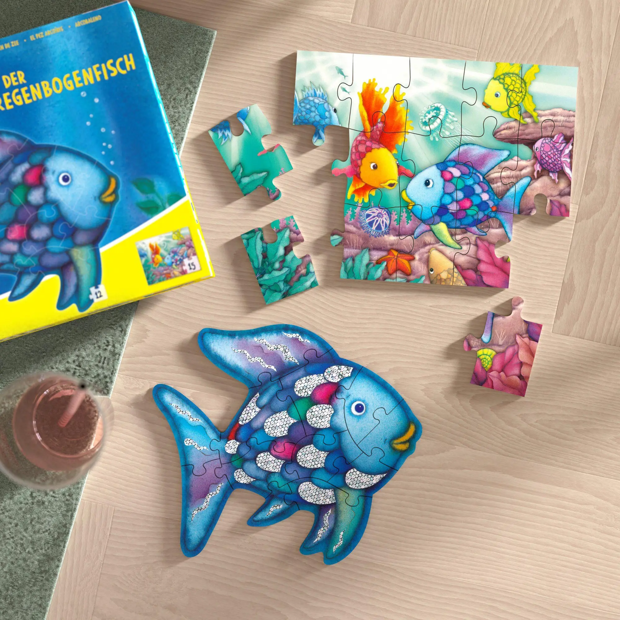 Bild: 4010168296852 | 2 Puzzles - Der Regenbogenfisch 12/15 Teile | Patrick Tonn | Spiel