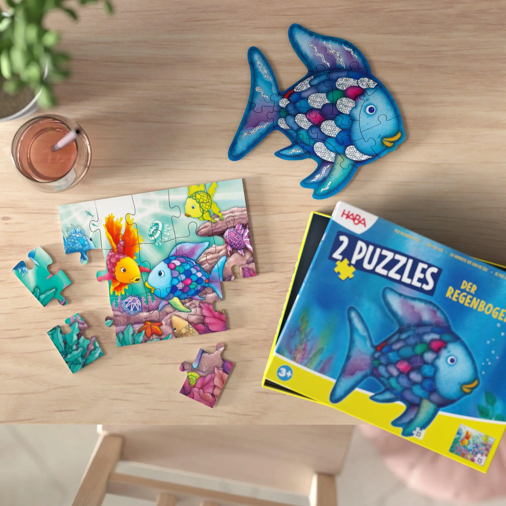 Bild: 4010168296852 | 2 Puzzles - Der Regenbogenfisch 12/15 Teile | Patrick Tonn | Spiel