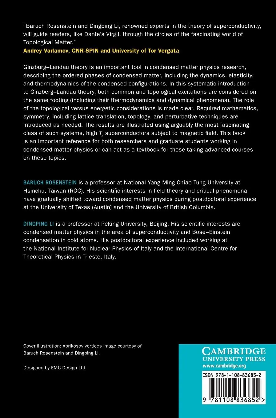 Rückseite: 9781108836852 | Ginzburg-Landau Theory of Condensates | Baruch Rosenstein (u. a.)