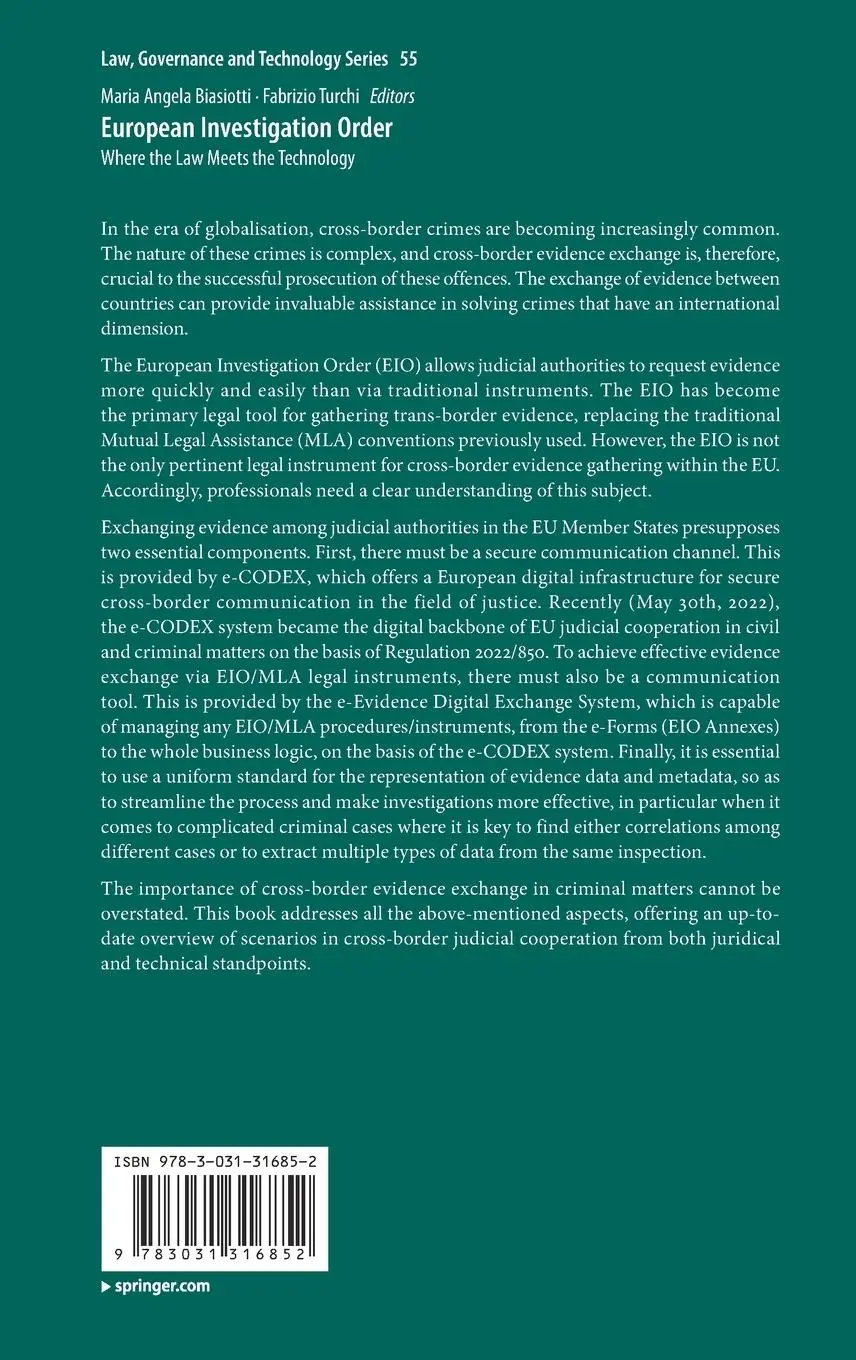 Rückseite: 9783031316852 | European Investigation Order | Where the Law Meets the Technology | vi