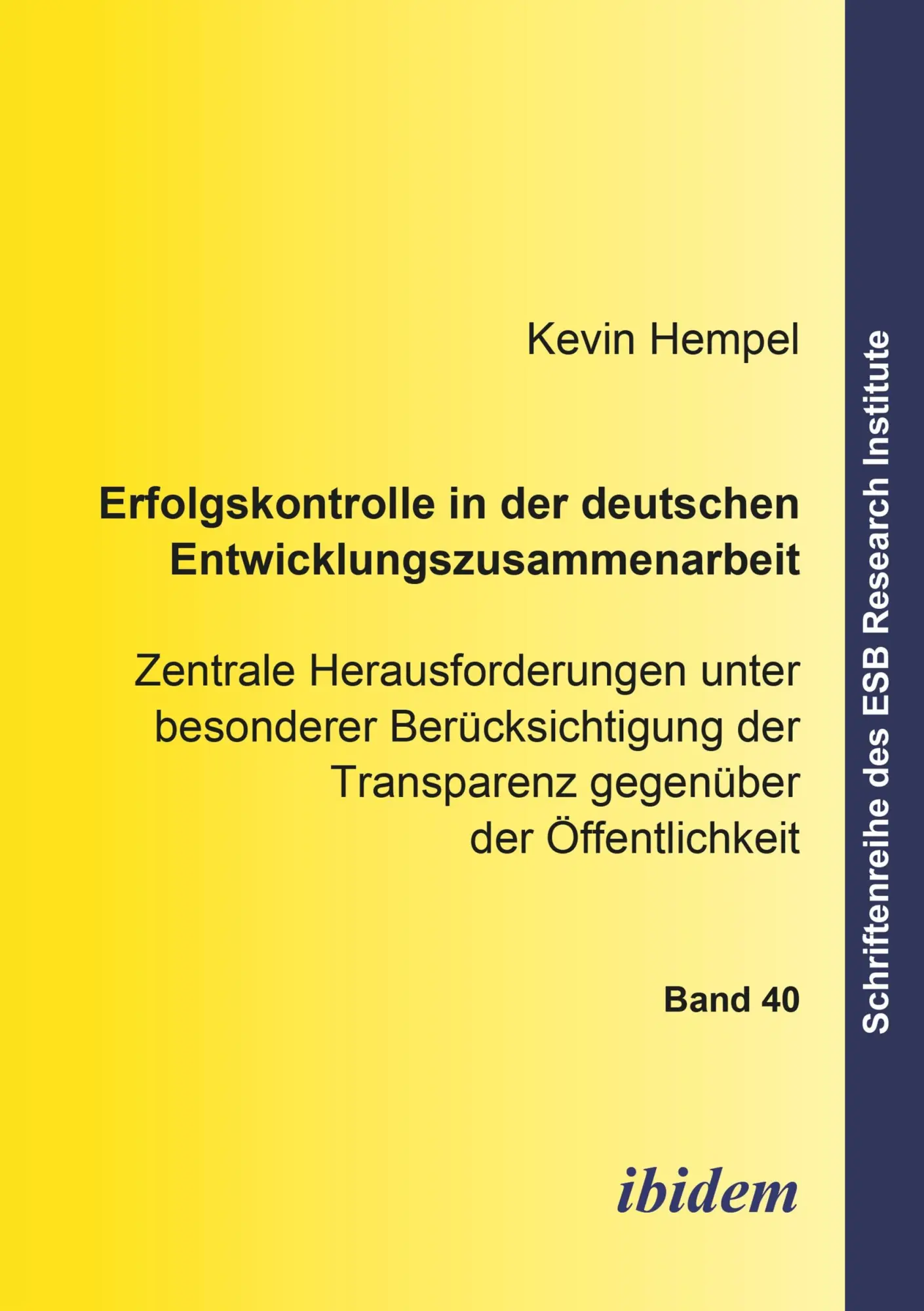 Cover: 9783898216852 | Erfolgskontrolle in der deutschen Entwicklungszusammenarbeit | Hempel