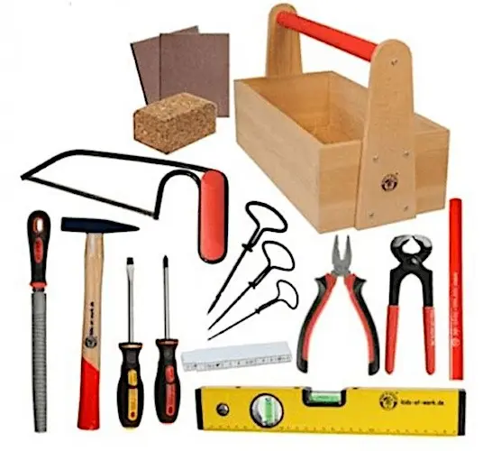 Cover: 4047542606952 | Corvus A600695 - Kids At Work Werkzeugkiste, Junior Holz, 16-teilig