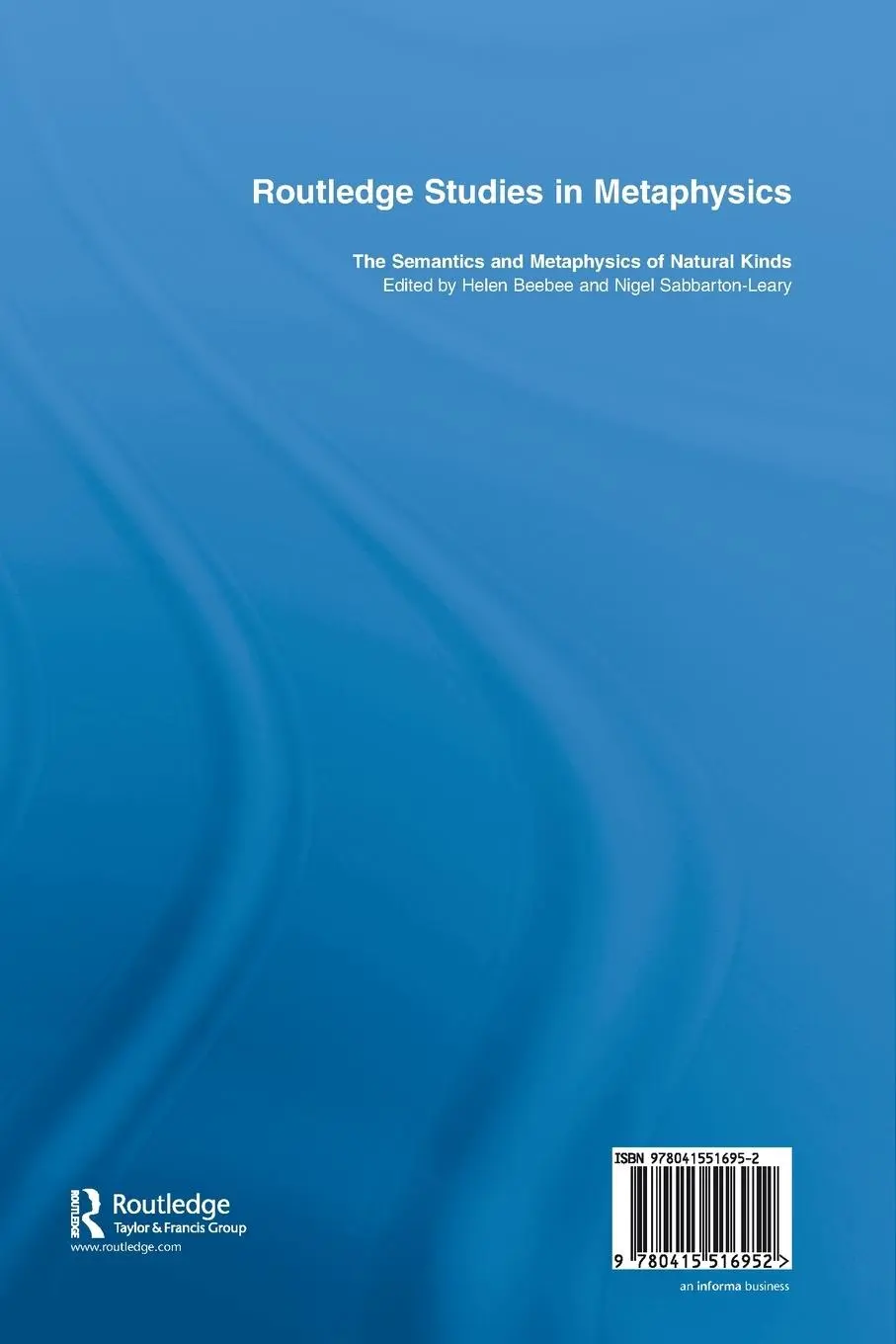 Rückseite: 9780415516952 | The Semantics and Metaphysics of Natural Kinds | Helen Beebee (u. a.)