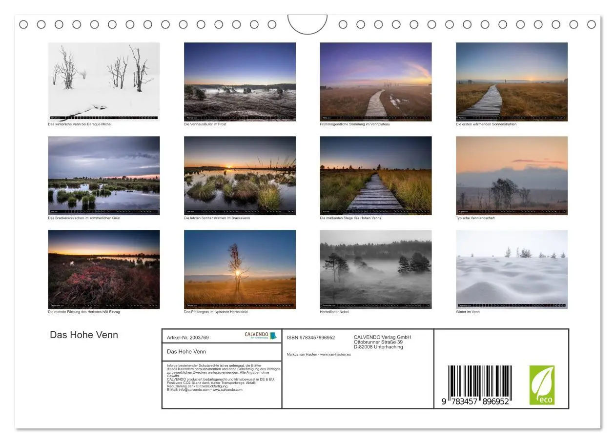 Bild: 9783457896952 | Das Hohe Venn (Wandkalender 2026 DIN A4 quer), CALVENDO Monatskalender