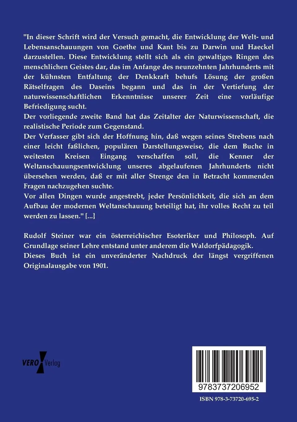 Rückseite: 9783737206952 | Welt- und Lebensanschauungen im neunzehnten Jahrhundert | Steiner