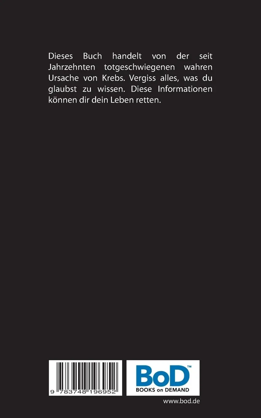 Rückseite: 9783748196952 | Krebs: Dieses Wissen könnte dein Leben retten | Nikolas Darkatos