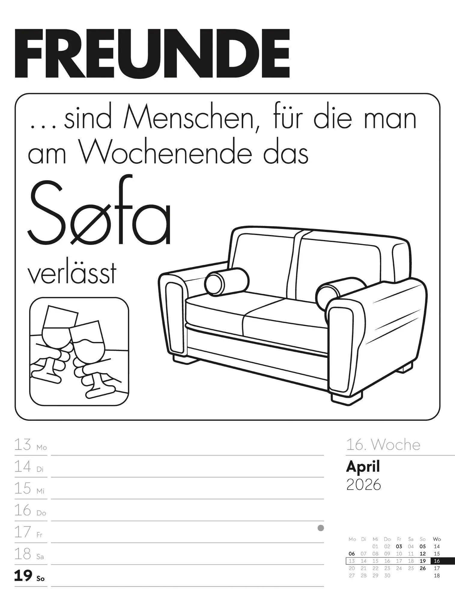 Bild: 9783838426952 | Klartext Sprüchekalender - Wochenplaner Kalender 2026 | GmbH | 56 S.