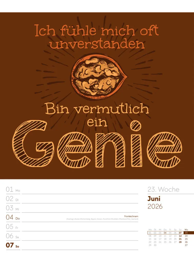 Bild: 9783838426952 | Klartext Sprüchekalender Wochenplaner 2026 | GmbH | Kalender | Deutsch